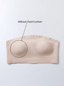 Soutien-gorge sans bretelles pour femmes, brassière sans couture sans fil, Top bandeau décontracté, confortable, élastique, avec bordure frisée, sans trace, sans rembourrage, sous-vêtements lissants, Top tube dos nu, sous-vêtements de base confortables, coupe douce, modèle sans bretelles polyvalent pour un port quotidien, soutien-gorge invisible, soutien-gorge de mariage