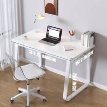 Computer Desk Modern Simple Style Desk For Home Office, 47.2 Inch Small Writing Table Study Corner Work Desk For Bedroom - 白色 - 查看 8