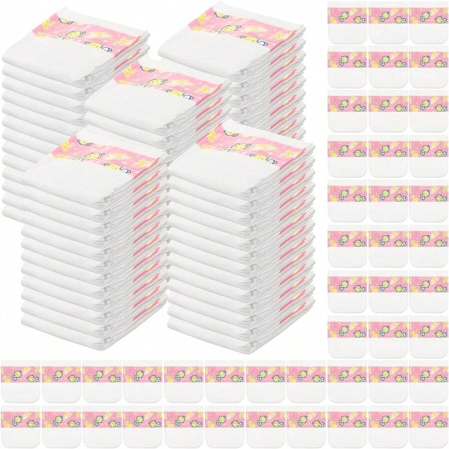 3/5/10/15/20/50 Pcs Baby Reborn Doll Diaper Clips, Fits 18-24 Inch Newborn Doll Accessories Clothing, For Ages 6+ (Doll Not Included) - Pink and White Diapers - View 1