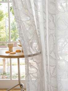 1 pieza Cortina translúcida de terciopelo grueso de estilo francés moderno, ligera y transpirable para sala de estar, dormitorio, balcón, ventana