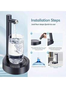 新款智能桌面水泵黑白桶装水全自动桌面无线饮水机充电。 - 彩色 - 查看 3