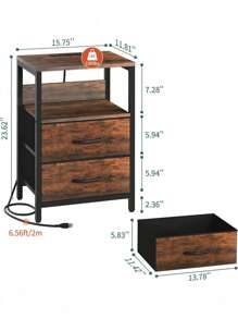 Minimalist Bedroom Dressers Charging Station With 2 Drawers