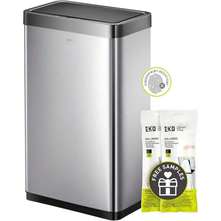 EKO Mirage X 80 litros / 21.1 galones Bote de basura con sensor de movimiento, acero inoxidable cepillado - 1 - Ver 1