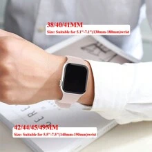 Correa de reloj de 38mm, 40mm, 41mm, 42mm, 44mm, 45mm, 46mm, 49mm, unisex, color: rosa brillante/arena, material de silicona, compatible con Ultra, SE, 11, 10, 9, 8, 7, 6, 5, 4, 3, 2, 1 Series - Color arena limosa - Ver 5