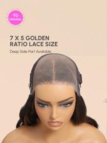 UNice 假发 7x5 Bye-Bye Knots™ 蕾丝前部 浓咖啡棕色 带亮点 散落波浪 无胶 佩戴 女士假发 蕾丝闭合 预剪 预漂白 预拔 一体式假发