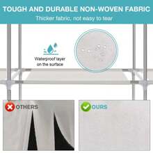 HONEIER Closet Organizer, 25mm Steel Tube Wardrobe Closet With 4 Hanging Rod, 69*67 Inch Large Size Portable Closet, Heavy Duty Clothes Storage Organizer Clothes Rack With Cover