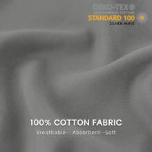 Cotton Pillowcases Set Of 2, Pillowcases In Premium Cottone 120GSM, Soft And Breathable, Hypoallergenic - Light Grey - View 3