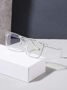 1/2/3/4副装男士夏季亚克力休闲时尚黑色长方形眼镜，适合日常阅读、工作通勤、电脑游戏、看电视和使用手机。 - 彩色 - 查看 5