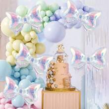 Colorful Transparent Bow Foil Balloons, Birthday Party Anniversary Background Decor,Christmas - Multicolor - View 9