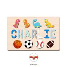 Customized Personalized Name Puzzle Board, Christmas Gift, Name Puzzle, First Birthday Gift, Unique Name Puzzle Board, Baby Boy Or Girl Early Education Toy, 3D Letter Puzzle Toy, Customized Baby Name - Baby Blue - View 14