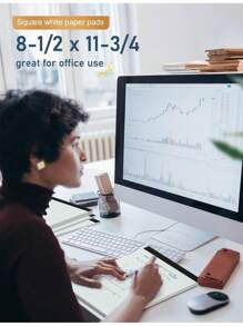 Graph Paper Pad 8.5 X 11, 12 Pack Graph Paper Notebook, 4x4 Graph Ruled, Grid Paper Pad 8-1/2" X 11", Blueprint Quadrille Pads, Grid Paper Notebook 8.5 X 11, White 70 GSM Graft Paper, 30 Sheets/Pad - 8,5 x 11,75 inch Trắng-Hình vuông-Gói 12 (30 tờ) - Xem 10