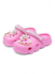 HOEASE Casual Breathable Clog Shoes For Girls, Quick Drying Lightweight Garden Clogs For Indoor Outdoor Shower Pool, Non-Slip Summer Beach Slides - Pink - View 6