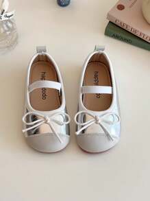 1 para dziewczęcych kokardek dekoracyjnych prostych eleganckich płaskich butów, odpowiednich na lato