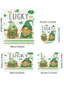 1pc St. Patrick's Day Spring Gnome Pattern Shower Curtain Set, Waterproof Polyester Fabric, Machine Washable, Top Hooks Included, For Bathroom Decoration, Home Decor Fall Decor Bathroom Accessories Back To School