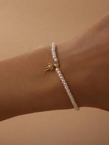 1PC 925 Sterling Silver Personalized Pearl Butterfly Bracelet Fashionable Minimalist Mother's Day Everyday Decorative Valentine's Day Party Engagement Anniversary