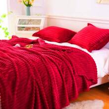 加厚兔毛绒毯，适合办公室午睡，深红色沙发毯，空调加厚毛绒被褥，四季保暖毯，节日礼物，珊瑚绒，多种颜色，尺寸 160*200CM，200*220CM