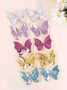 10pcs Colorful Butterfly Hair Clips For Toddler Girls Sparkling Gold Silver Butterfly Hairpins Adorable Metallic Insects Butterfly Barrettes Girls Holiday Party Headpiece Kids Hair Accessories - Multicolor - View 6