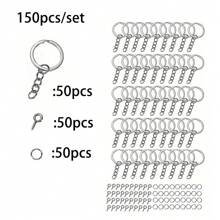 120 piezas/set Kit de anillos de salto DIY para llaveros - Pasador de ojo de tornillo de aleación de zinc mini premium para fabricación de joyas, artesanía y reparación - Accesorio de caja de herramientas fácil de usar