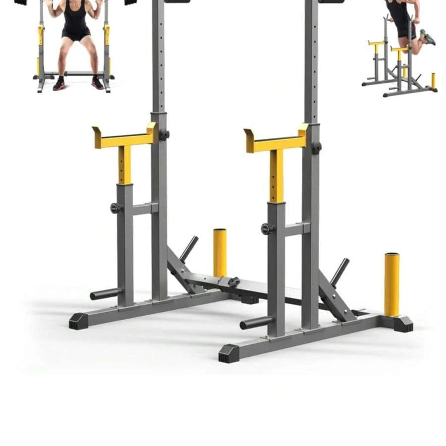 Adjustable Squat Rack,Multi-Function Barbell Rack For Weight Lifting And Home Gym Fitness Workout Portable Squat Bench Press,Load 690LBS (K KiNGKANG) - Dark Grey - View 1
