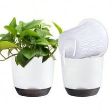 1PC Simple Double Layer Orchid Planter With Removable Liner, Double Layer Perforated Plant Planter, Slouchy Planter, Creative Desktop Centerpiece - Home Decorative Ornament, Outdoor And Garden Decoration, Office Decoration Gifts Birthday Graduation Vase Room Decor Flower Vase Glass Vase