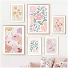 1 st Botanische Pastel Blad Lente Bloem Schattige Madelief Muurkunst Canvas Schilderij Posters En Prints Muurfoto's Voor Woonkamer Boho Woondecoratie Geen Lijst