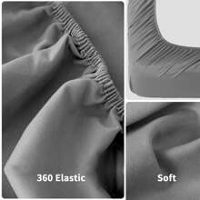 Farfallarossa Bedding Fitted Sheet - Bottom Sheet - Soft Microfiber - Shrinkage And Fade Resistant - Easy Care -1 Fitted Sheet Only - Dark Grey - View 7