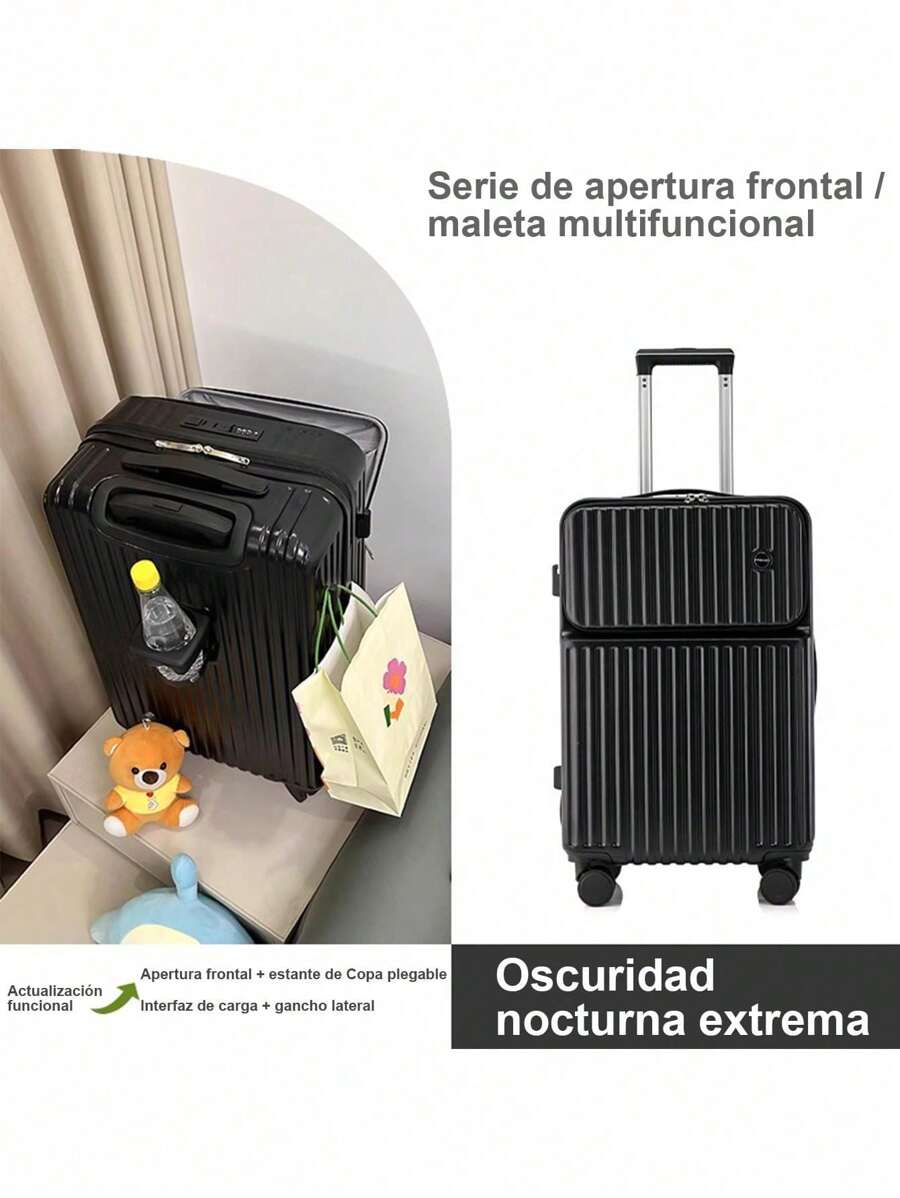 20 Inch Business Carry On Suitcase With Front Opening Design, Large Capacity Travel Luggage With Spinner Wheels, Suitable For Female College Students, New Collection 2025