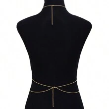 1pc Gold And Silver European And American Accessories Women's Double-Layer Fashionable Alloy Electroplated Body Chain Integrated Chain Body Chain Jewelry Sexy Lingerie Accessories
