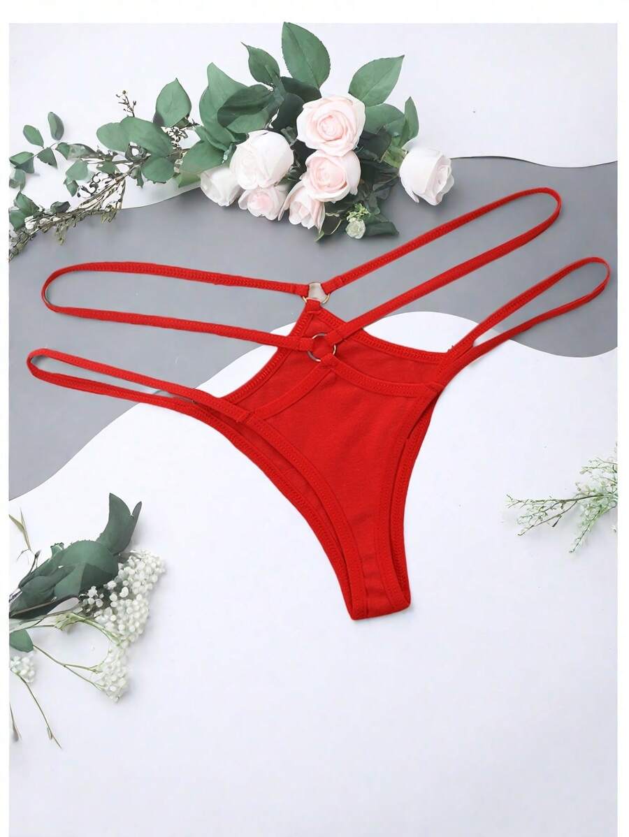 AB. Quần lót dây cotton hai khóa cài gợi cảm, khoét rỗng, kiểu dáng quyến rũ. Thiết kế khoét rỗng giúp tôn lên vẻ đẹp hình thể, thoáng khí và không bí bách, khoe trọn đường cong quyến rũ. Đáy quần bằng cotton cao cấp, thân thiện với da và thấm hút mồ hôi, an tâm cho làn da nhạy cảm. - Đỏ - Xem 1