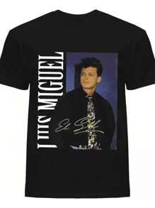 Camiseta de Lu*s M*guel 8 Tejido Transpirable 220g algodón pesado - Negro - Ver 1