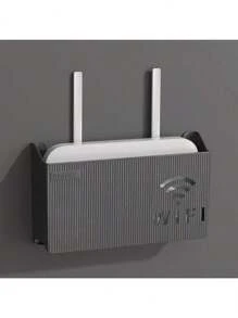 1 件壁挂式路由器收纳盒、办公室媒体装饰控制台、WiFi 盒、无线收纳盒、机架、支架、壁架 - 灰色 - 查看 1