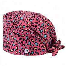 1 pezzo Visiera da donna in poliestere con stampa leopardata, adatta per personale medico, addetti alle pulizie, pratica, antibatterica e anti-polvere, utilizzabile in primavera, estate, autunno e inverno come accessorio invernale - Multicolore - Visualizzare 11