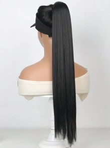 24-Inch Ponytail Hair Extensions, Multi-Functional Elastic Band, Heat Resistant, Long Straight DIY Wrap-Around Synthetic Wig For Women. - Multicolor - View 6