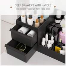 Perfume And Cosmetic Storage Boxes For Women And Men, Cologne Holders, Bathroom Counter Storage Boxes, Bathroom Counter Storage Boxes, Bathroom Storage And Storage Boxes, Counter Storage Boxes, Skin Care Product Storage Boxes Back To School Dormitory Storage - Black (M) - View 4