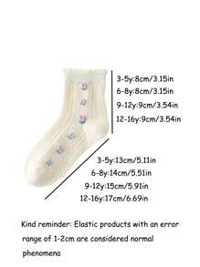5 Pairs Cute Floral Lace Student Socks, Breathable Mesh Mid-Calf Socks, Versatile