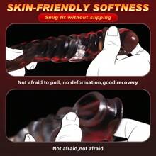 Penis Sleeve Sex Toys, 1pc TPE Elastic Cock Sleeve Sheath Penis Ring, Reusable Realistic Dildo Penis Sleeve, Adult Male Sex Toys For Men Couple