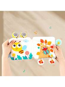 1pc Infant Colorful Butterfly Plush Fabric Soft Book With Carry Handle, Hanging Animal Bell, Early Education Sensory Toy, Each Page With Crinkle Paper To Stimulate Baby's Hearing And Touch, Newborn Gift