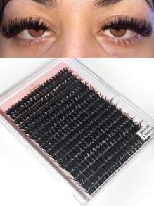 80D Pestañas de visón falso 320 Grupo 0.07 mm D Rizado 9-16 mm Extensión de pestañas naturales mixtas 3D Tira rusa Herramienta de maquillaje de pestañas personal,pestañas pestans extensiones de pestañas