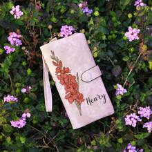 1pc Personalized Wallet, Customizable With Flowers And Name, Mother's Day Gift, Large PU Leather Wallet Coin Purse Card Holder, Customizable Birthday Flowers/Name, Valentine's Day, Mother's Day, Birthday, Anniversary - Multicolor - View 4