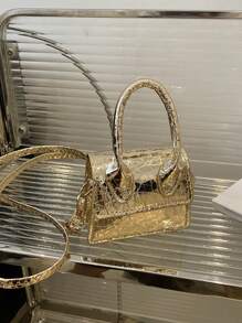 1pc Fashion, Elegant, Minimalist, Retro, Casual PU Leather Shoulder Crossbody Bag, Magnetic Closure, Adjustable Strap, Suitable For Girls Shopping, Cute & Versatile Square Handbag - Solid Color Pu Handbag - View 7