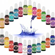 30 Colors Epoxy Resin Pigment Dye Liquid, Random Sticker Included (Color Difference Exists), Epoxy Resin Coloring Dye For Resin Jewelry Making - For Arts - Multicolor - View 5