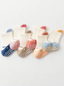 3 Pairs Cute Baby Socks With Anti-Slip Dotted Rubber Sole, Perfect For Toddler Walking