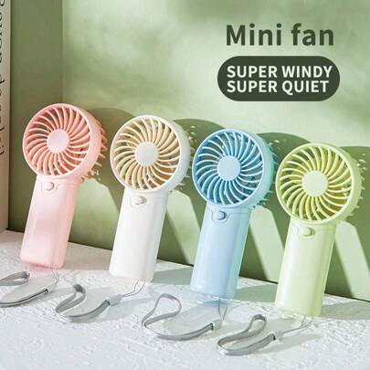 Mini ventilador, velocidad de viento única, con correa colgante - Recuerdo de fiesta (Baterías no incluidas, se venden por separado), adecuado para verano al aire libre, deportes, viajes, cocina, dormitorio, escuela, oficina y otros escenarios