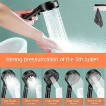 1 Set Adjustable 5 Mode Handheld Shower Head, Shower Hose, Shower Holder, Bathroom Shower Combo, Luxury Bathing Experience Bathroom Accessories Bathroom Tools - Multicolor - View 7