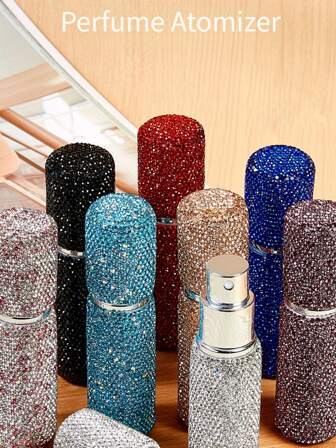 3个装钻石形可填充香水喷雾瓶，便携迷你独立香水瓶，旅行喷雾盒，10毫升