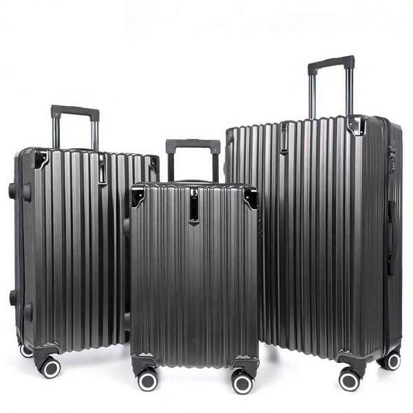 Conjunto de malas de viagem de 3 peças, mala leve de 20/24/28 polegadas com trava TSA, conjunto de malas de grande capacidade, conjunto de malas familiares à prova d'água para viagem, mala de viagem com 4 rodas giratórias 360, resistente, alça telescópica de alumínio.