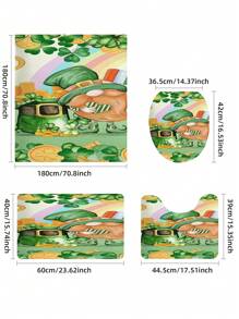 1pc St. Patrick's Day Spring Gnome Pattern Shower Curtain Set, Waterproof Polyester Fabric, Machine Washable, Top Hooks Included, For Bathroom Decoration, Home Decor Fall Decor Bathroom Accessories Back To School