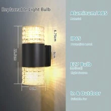 CANMEIJIA Acrylic LED Wall Lamp, IP65 Waterproof Outdoor Home Lighting Fixture, E27 Base, Square/Round Shape, Suitable For Balcony, Stairs, Street, Indoor, Garden, Living Room, Bathroom, Kitchen, Bedroom, Corridor