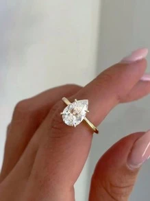 1 Stück 1 Karat, 2 Karat, 3 Karat blitzender Wassertropfen Verlobungsring Eheband für Frauen 925 Sterling Silber Verlobungsring Ewigkeitsring edles Schmuckgeschenk