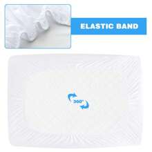 Farfallarossa Waterproof Cotton Mattress Protector, Soft Terry Fitted Mattress Cover, Hypoallergenic, Dust Mite Resistant, And Antibacterial, White - White - View 6